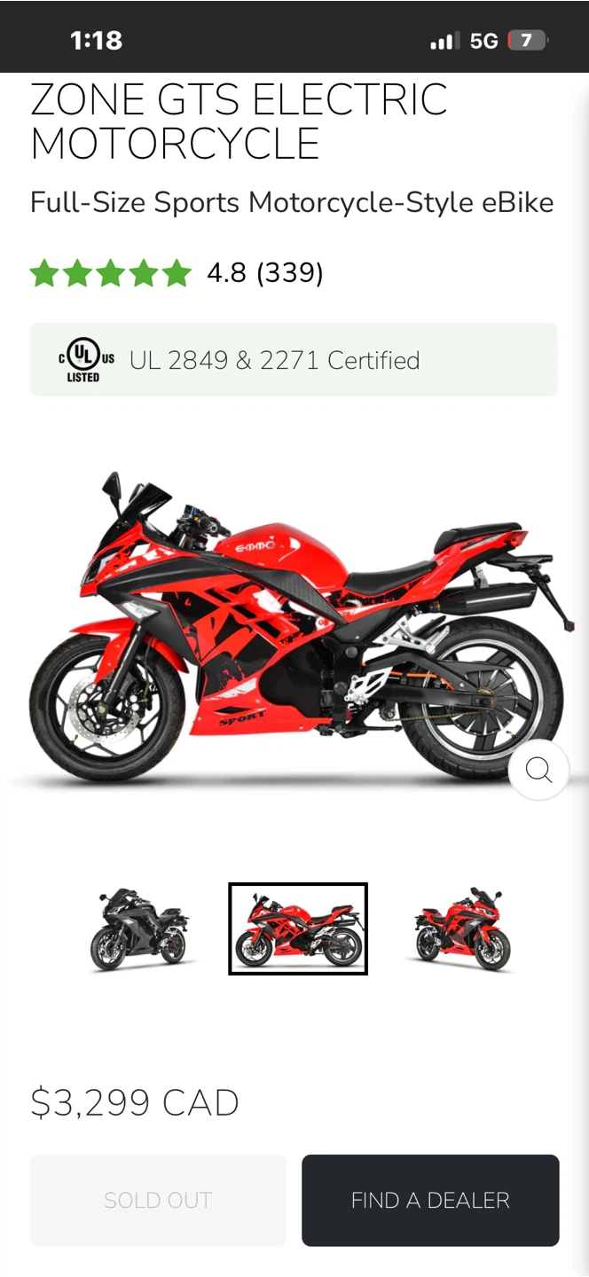 EMMO Zone GTS Electric Motorcycle - photo 3