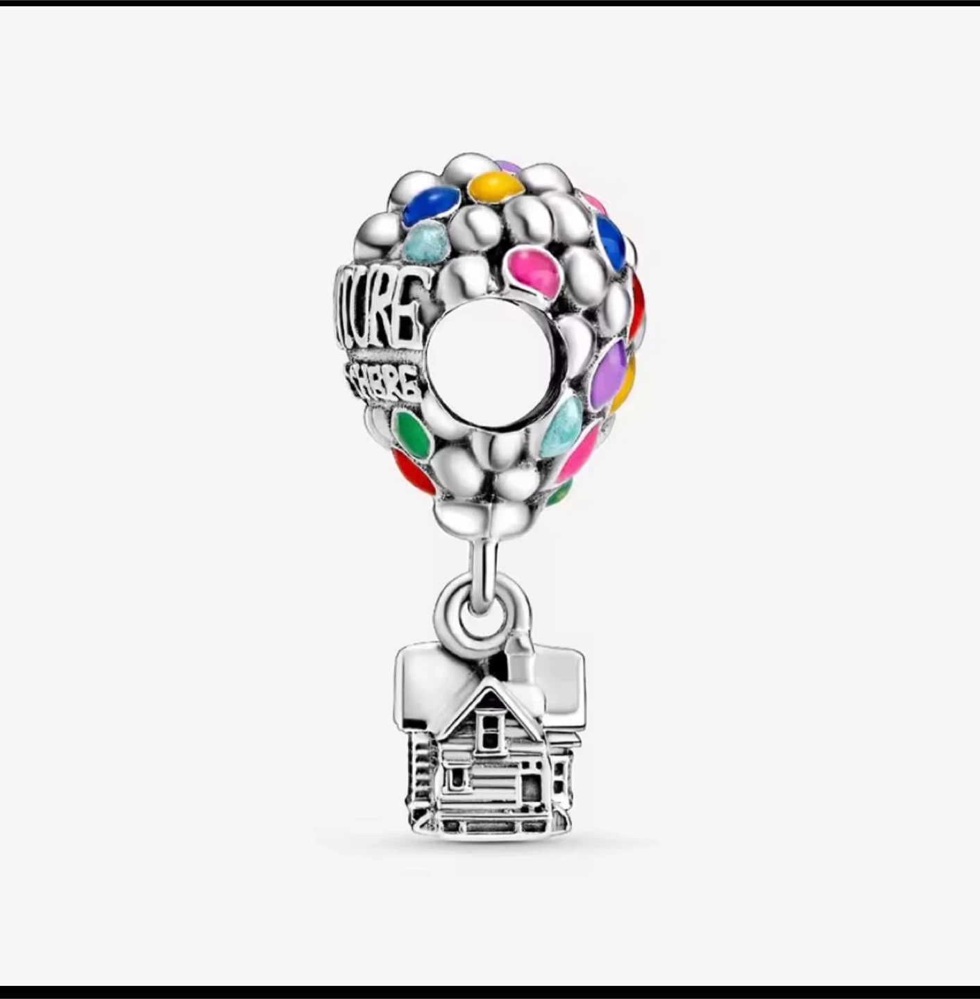 🥕Sterling Silver "Adventure is Out There" Hot Air Balloon Charm - photo 3