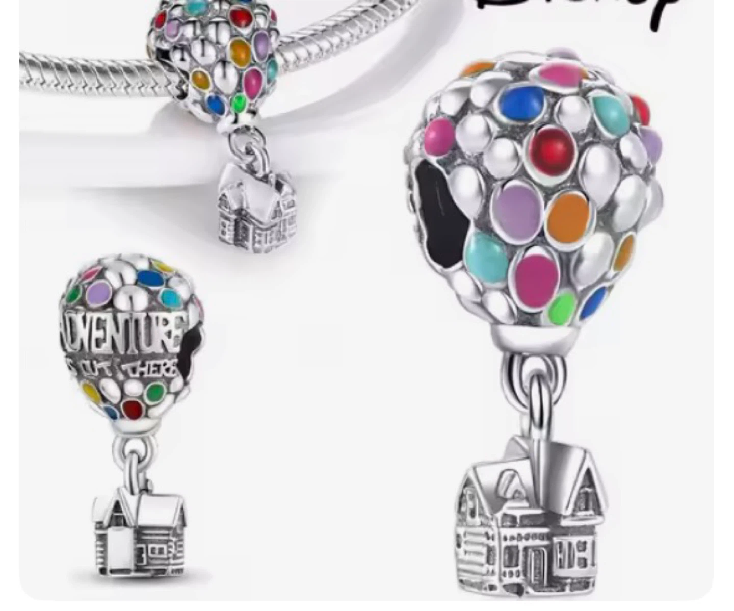 🥕Sterling Silver "Adventure is Out There" Hot Air Balloon Charm - photo 2