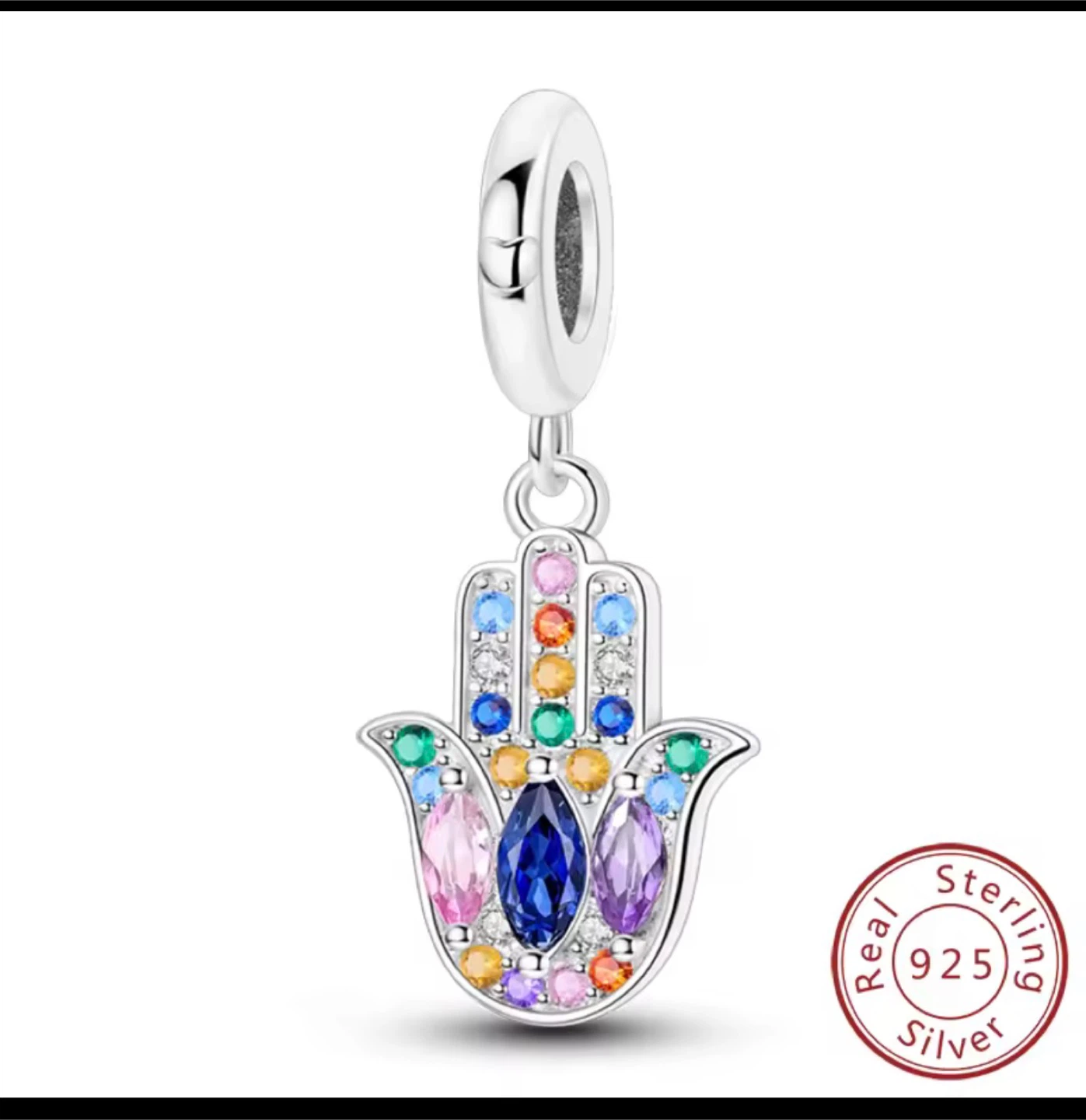 🥕Hamsa Hand Charm Bead Sterling Silver