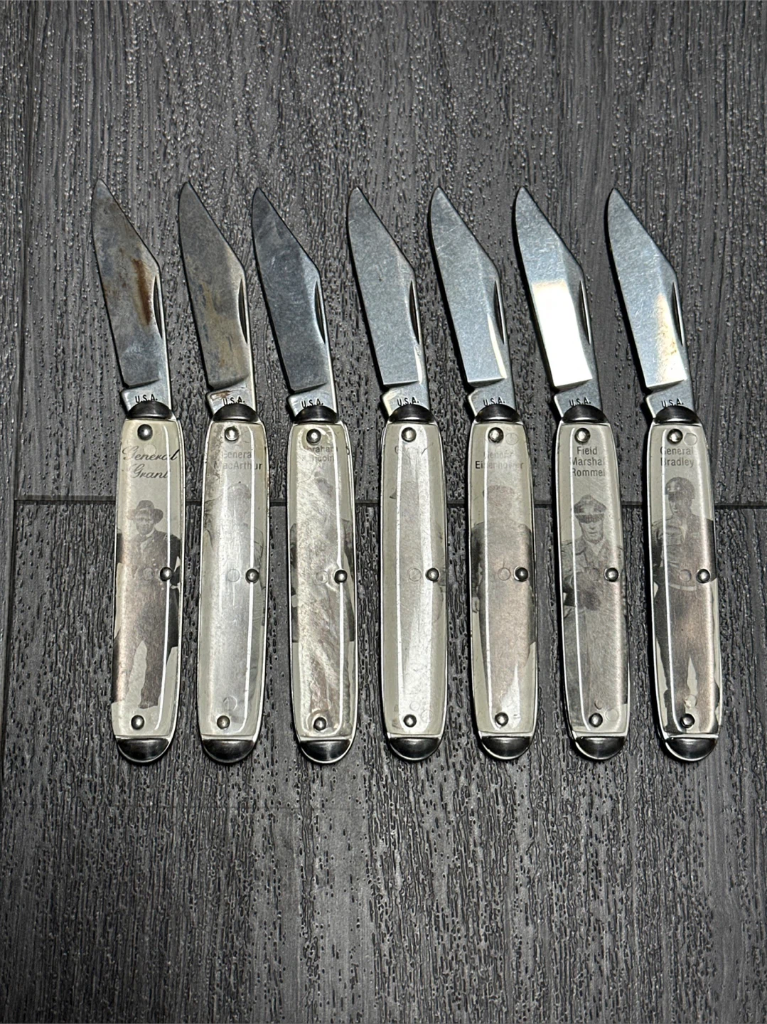 Set of 7 Collectible Pocket Knives US Army Generals Set - photo 4
