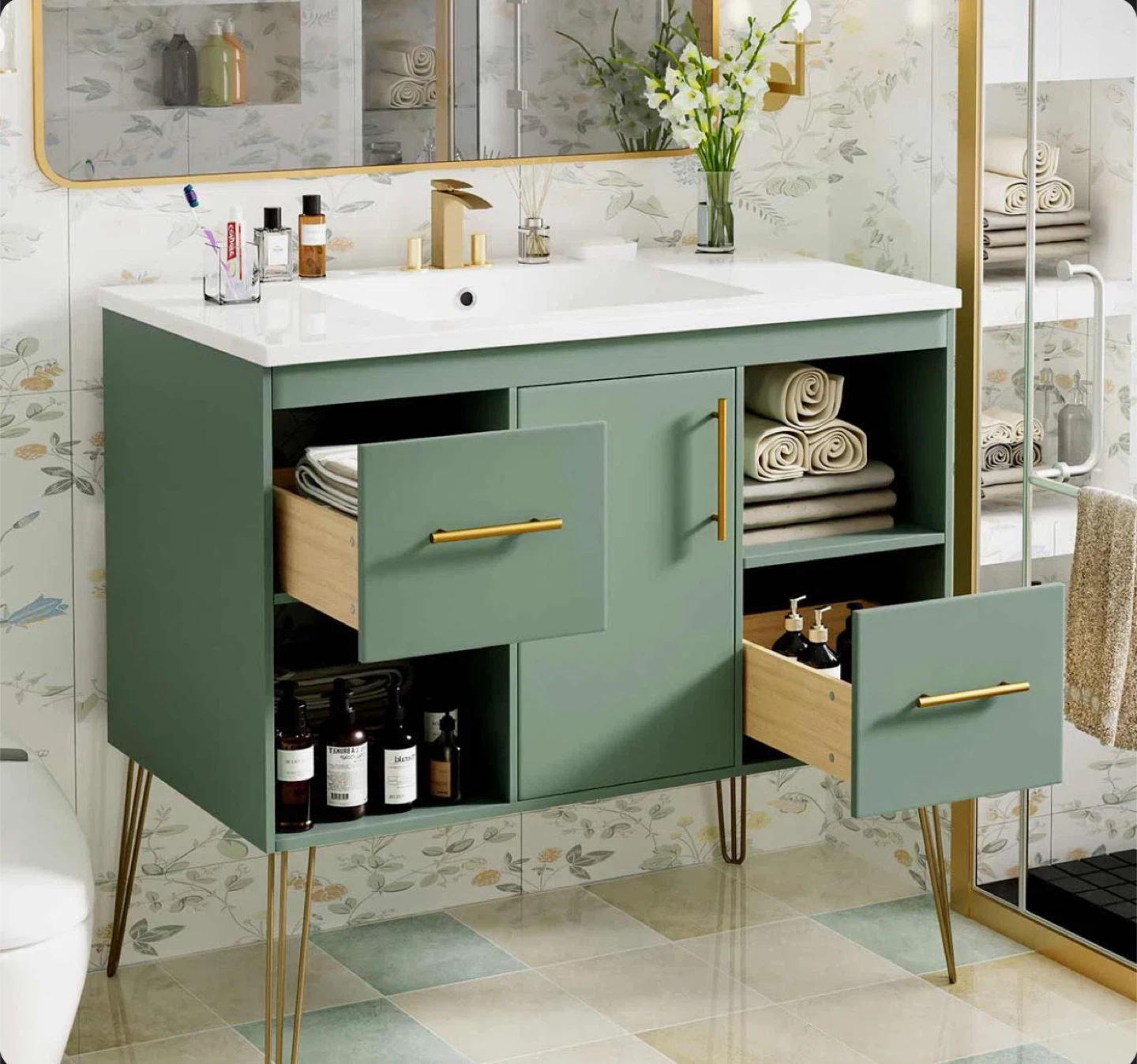36" Bathroom Vanity with Resin Sink Combo - photo 3