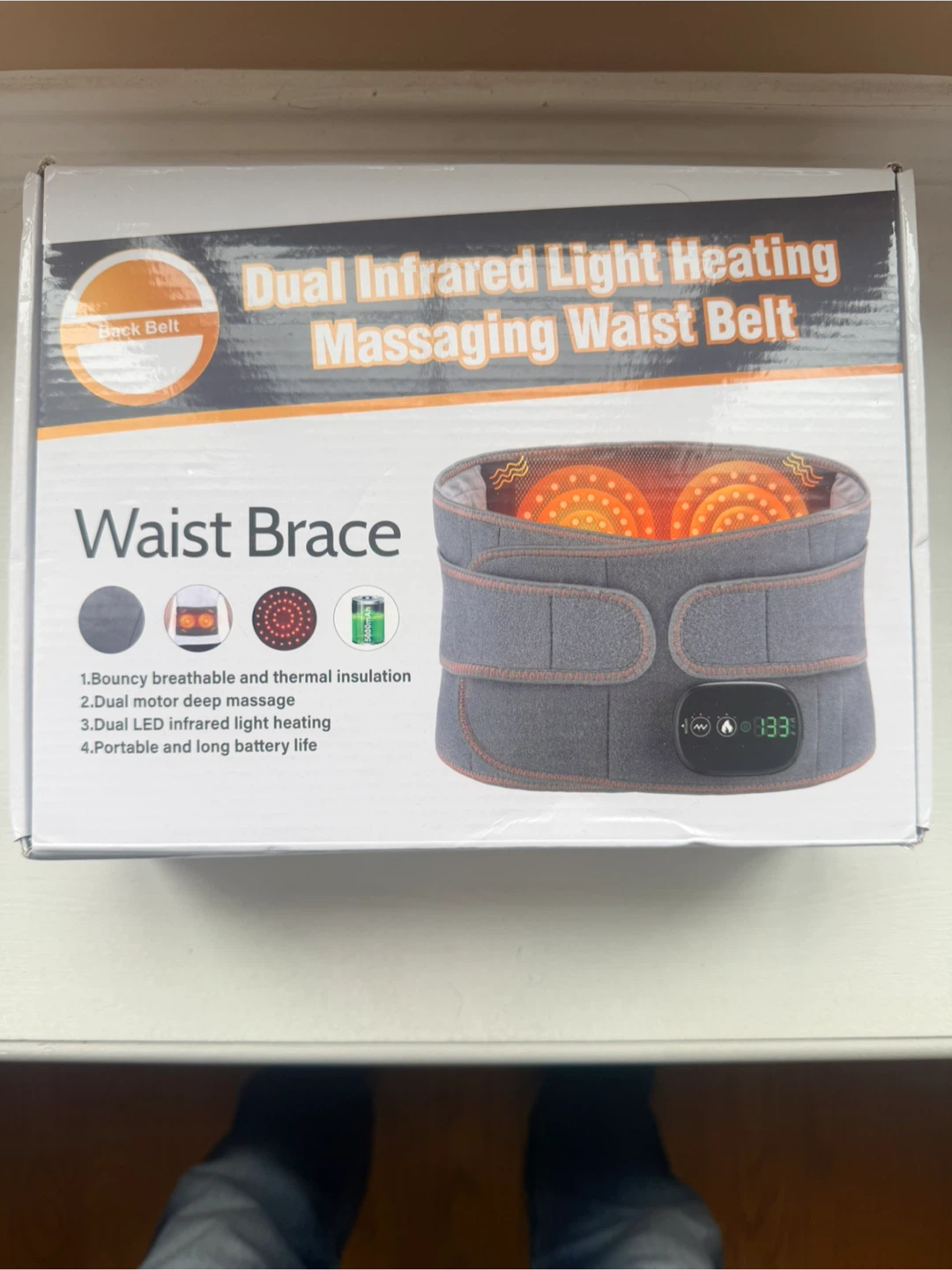 Dual Infrared Light Heating Massaging Waist Belt