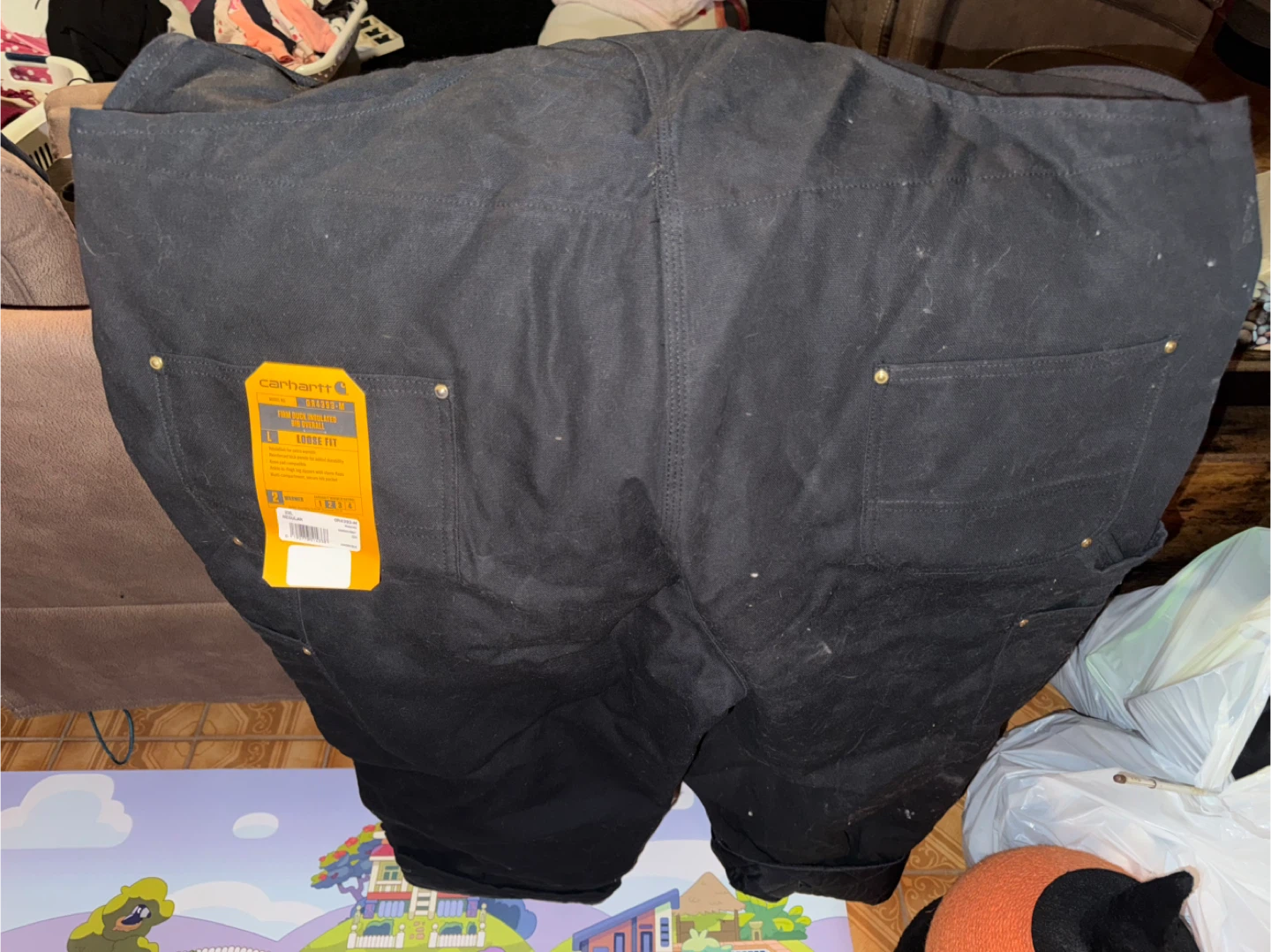 Carharrt loose fit firm duck insulated bib overalls