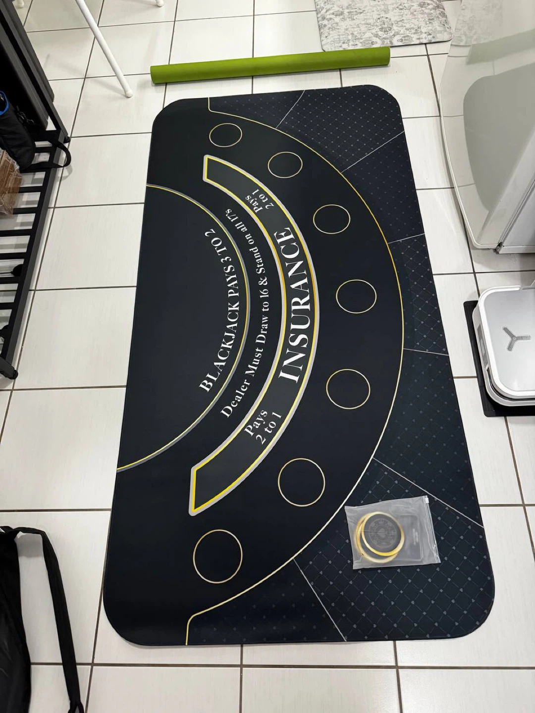Newverest Blackjack Mat 70” x 35” – Golden Black 🎲 - photo 5