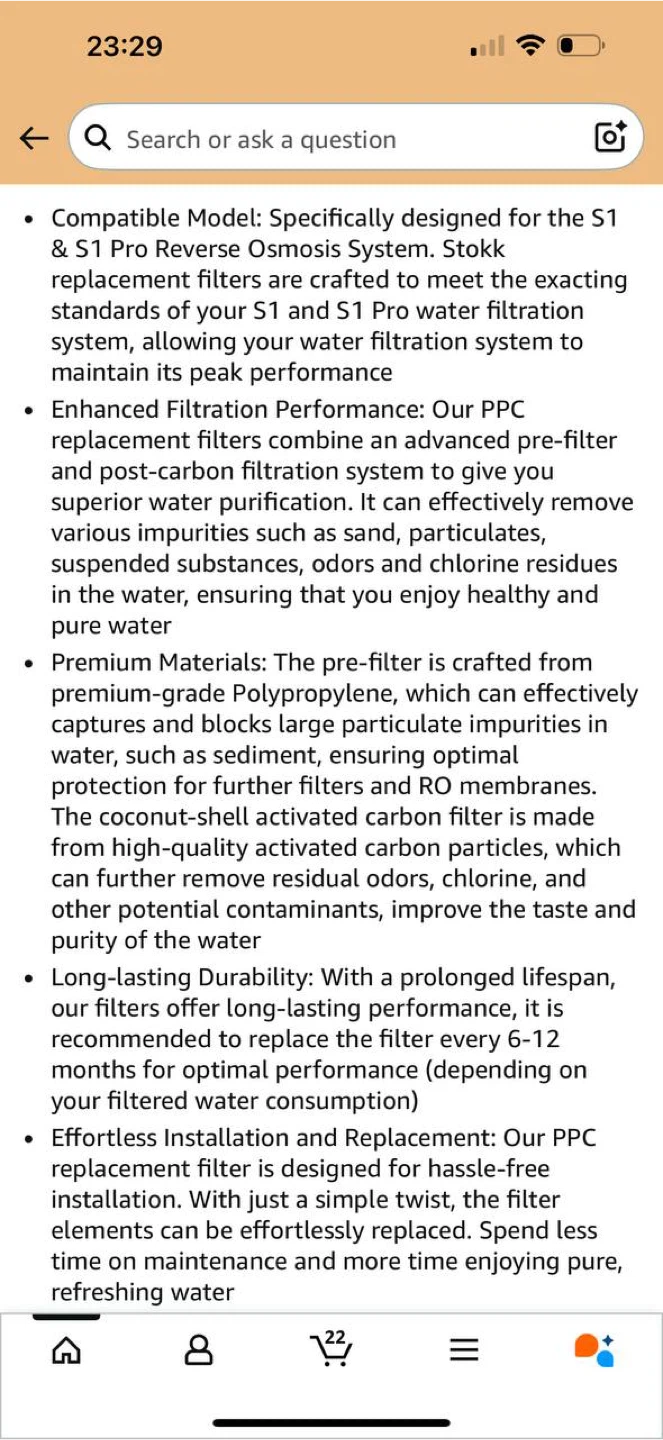 Stokk RS1-PPC Filter Replacement for S1 / S1 Pro - photo 2