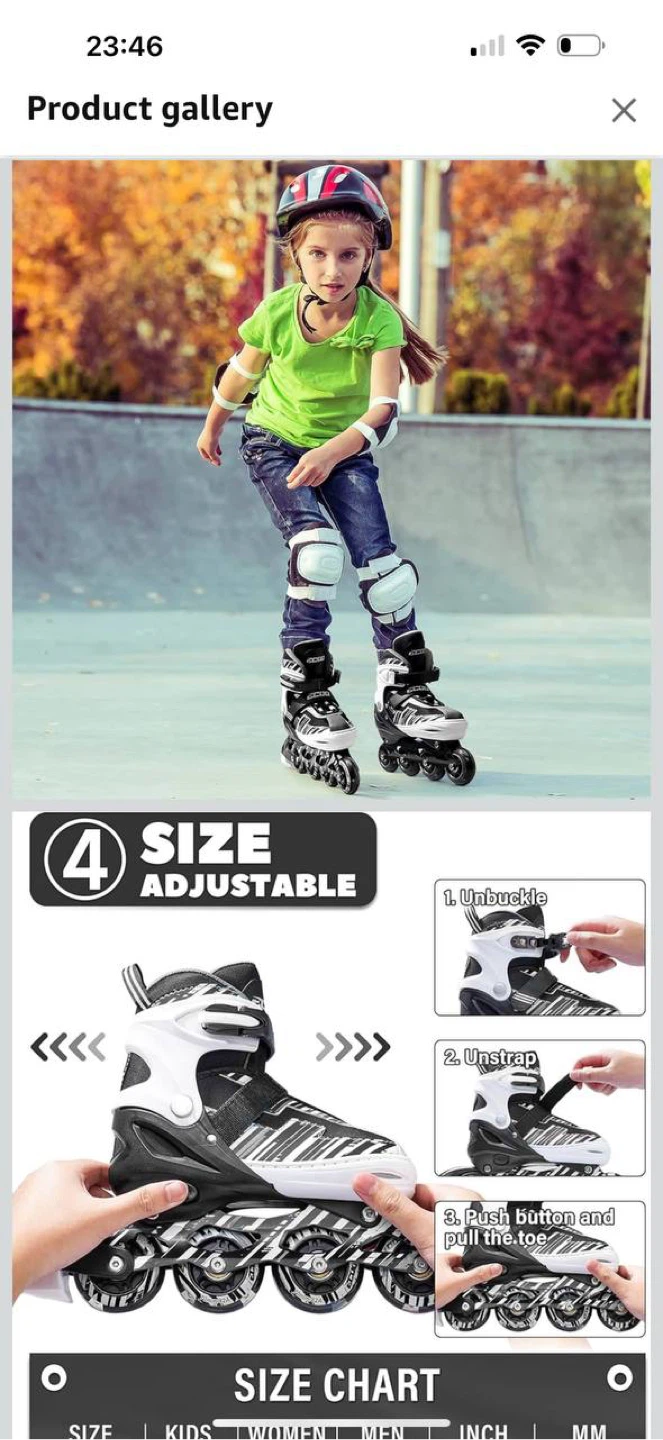ECOO Adjustable Inline Skates with Light Up Wheel - photo 2