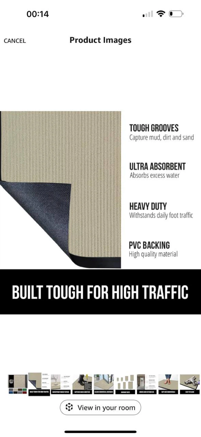 GORILLA GRIP Traffic Guard Door Mat 35x23 – Heavy Duty - photo 3