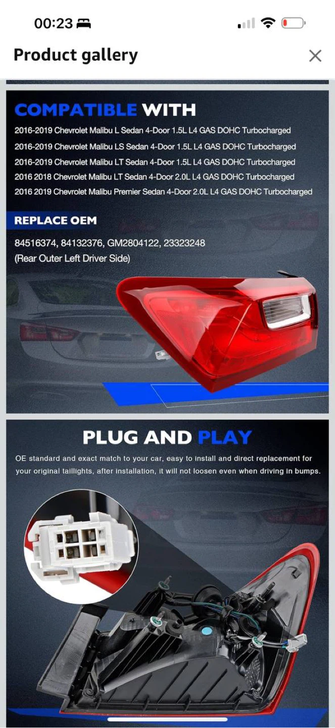 Misakomo Rear Left Tail Light Assembly for 2016/18 - photo 3