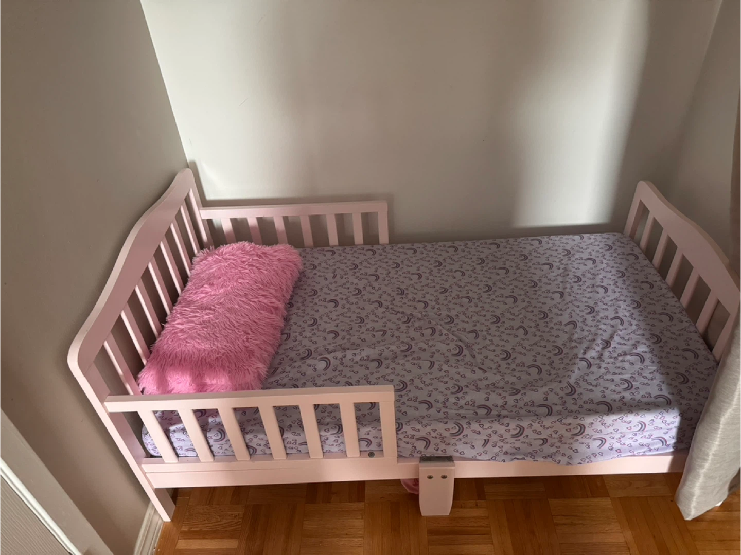 Pink Toddler Bed with Guard Rails