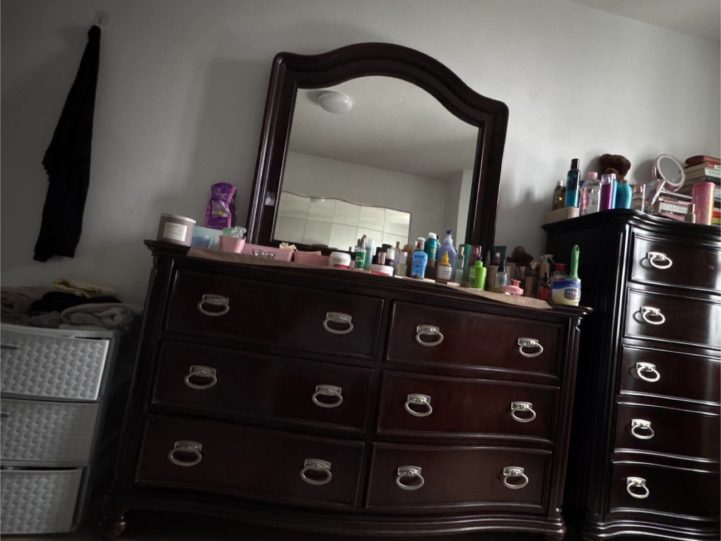 Dark Wood Dresser with Mirror - photo 2