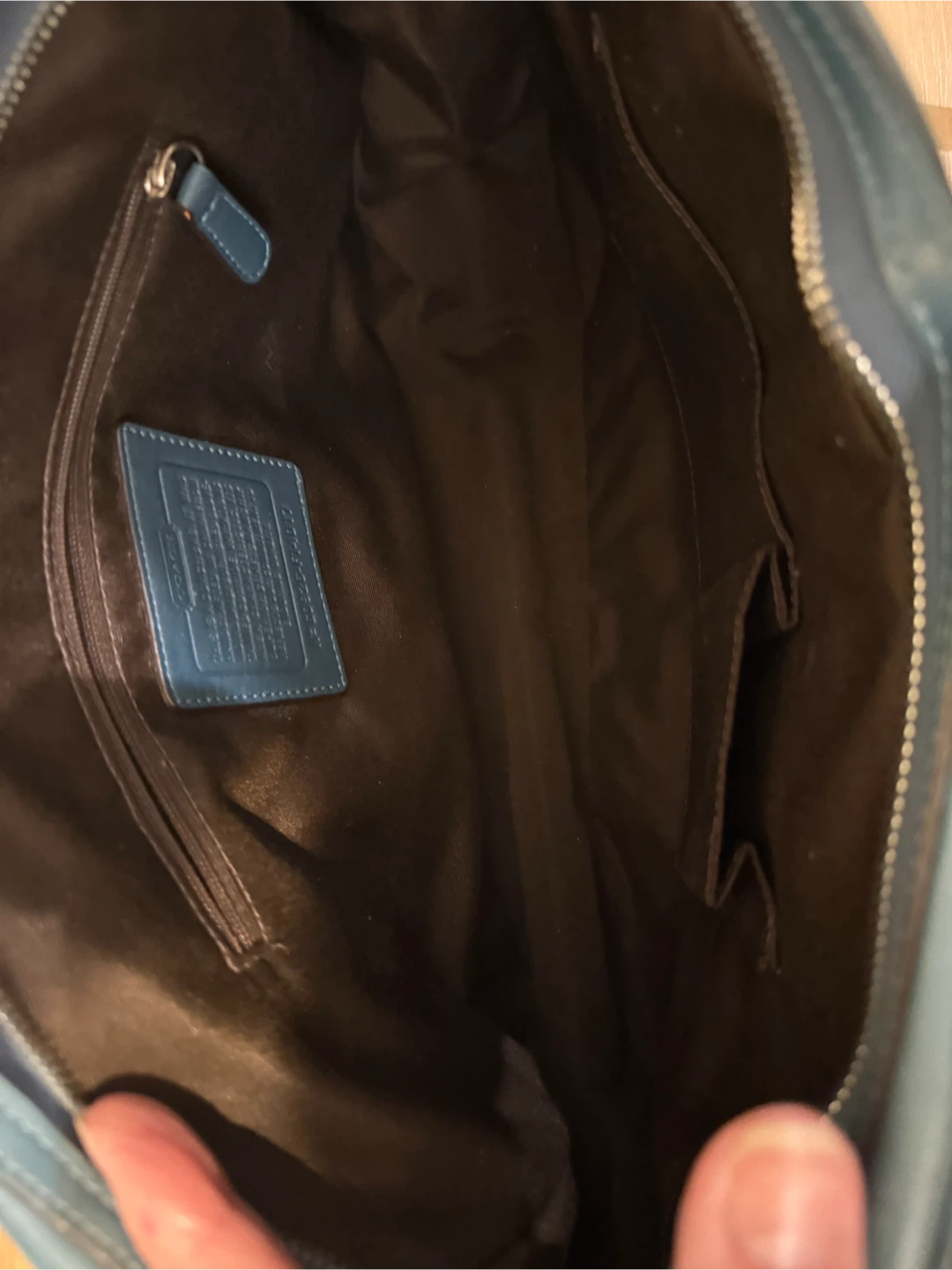 Coach teal leather satchel - photo 5