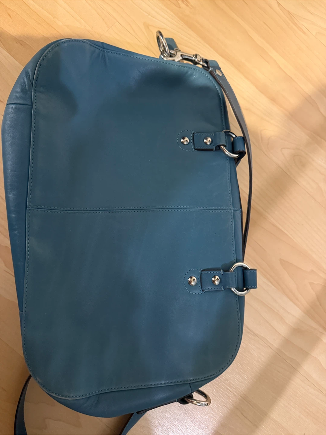 Coach teal leather satchel - photo 4