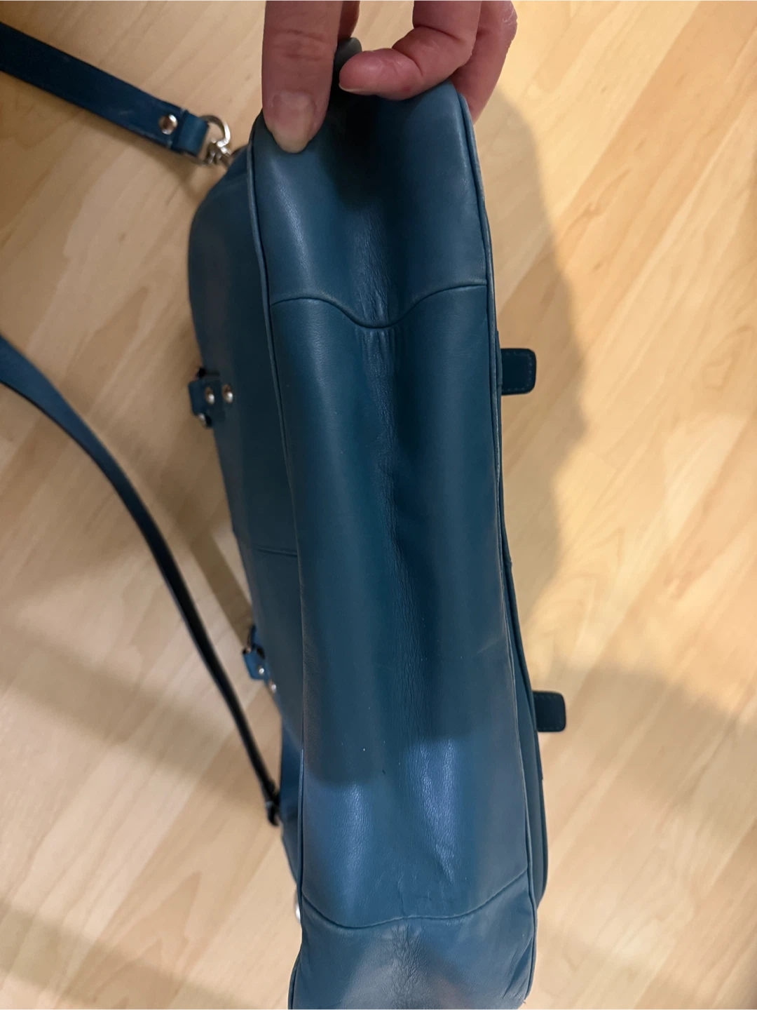 Coach teal leather satchel - photo 3