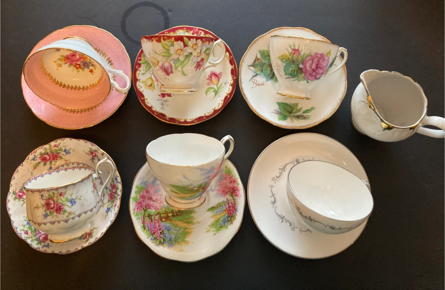 Vintage 6 Tea Cups and Saucers Set - Floral Collection - photo 2