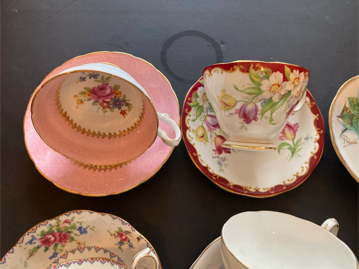 Vintage 6 Tea Cups and Saucers Set - Floral Collection - photo 3