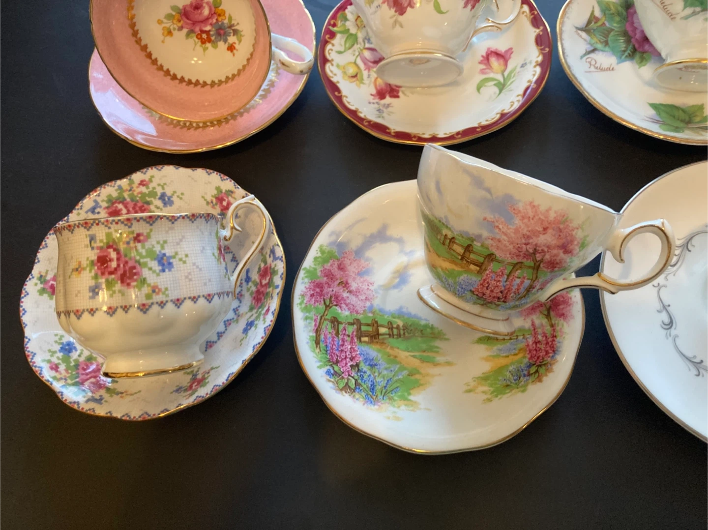 Vintage 6 Tea Cups and Saucers Set - Floral Collection - photo 5