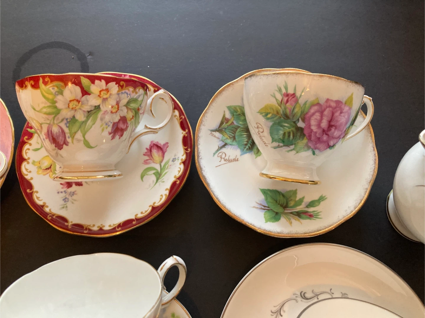 Vintage 6 Tea Cups and Saucers Set - Floral Collection - photo 4