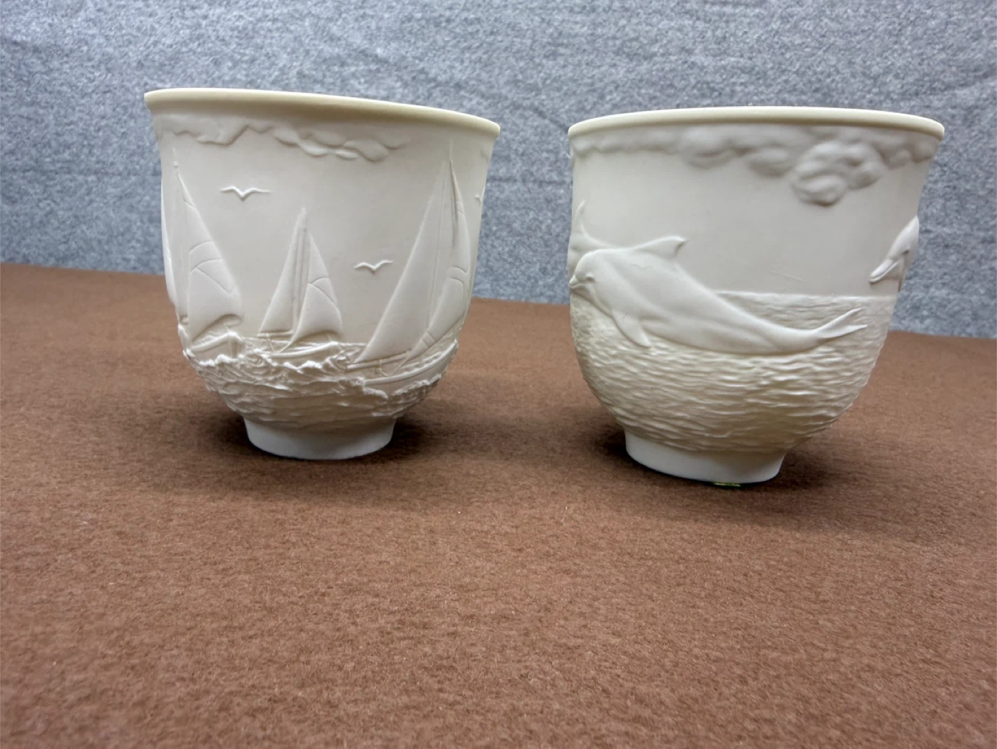 Lladro Collectors Society Nautical Cups Sailboats Dolphins - photo 2