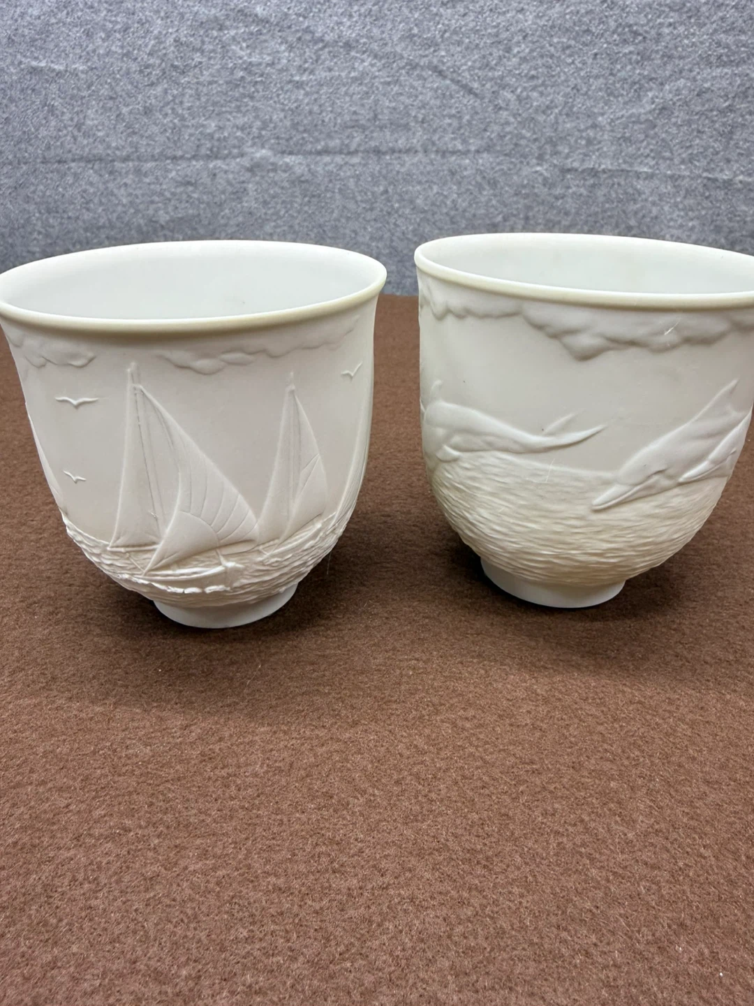 Lladro Collectors Society Nautical Cups Sailboats Dolphins - photo 3