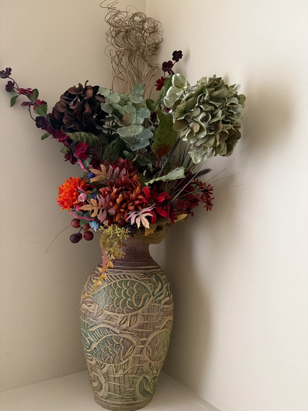 Decorative Vase with Artificial Floral Arrangement