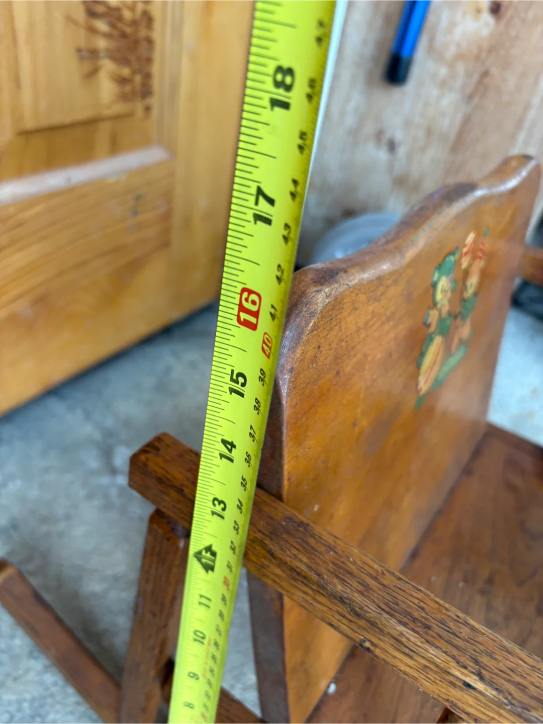 Antique Wooden Rocking High Chair with Beads - photo 4