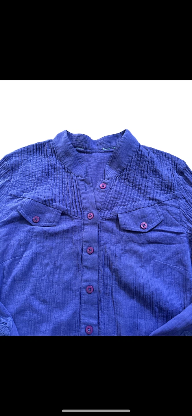 Purple Long Sleeve Blouse XS/S 100%cotton - photo 4
