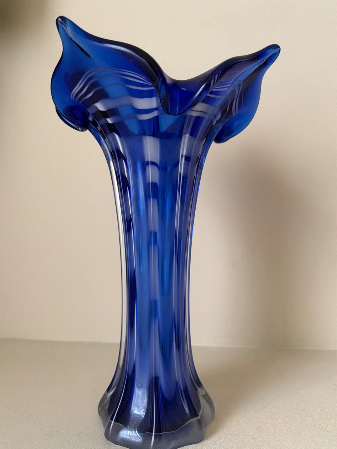Blue Glass Flared Vase