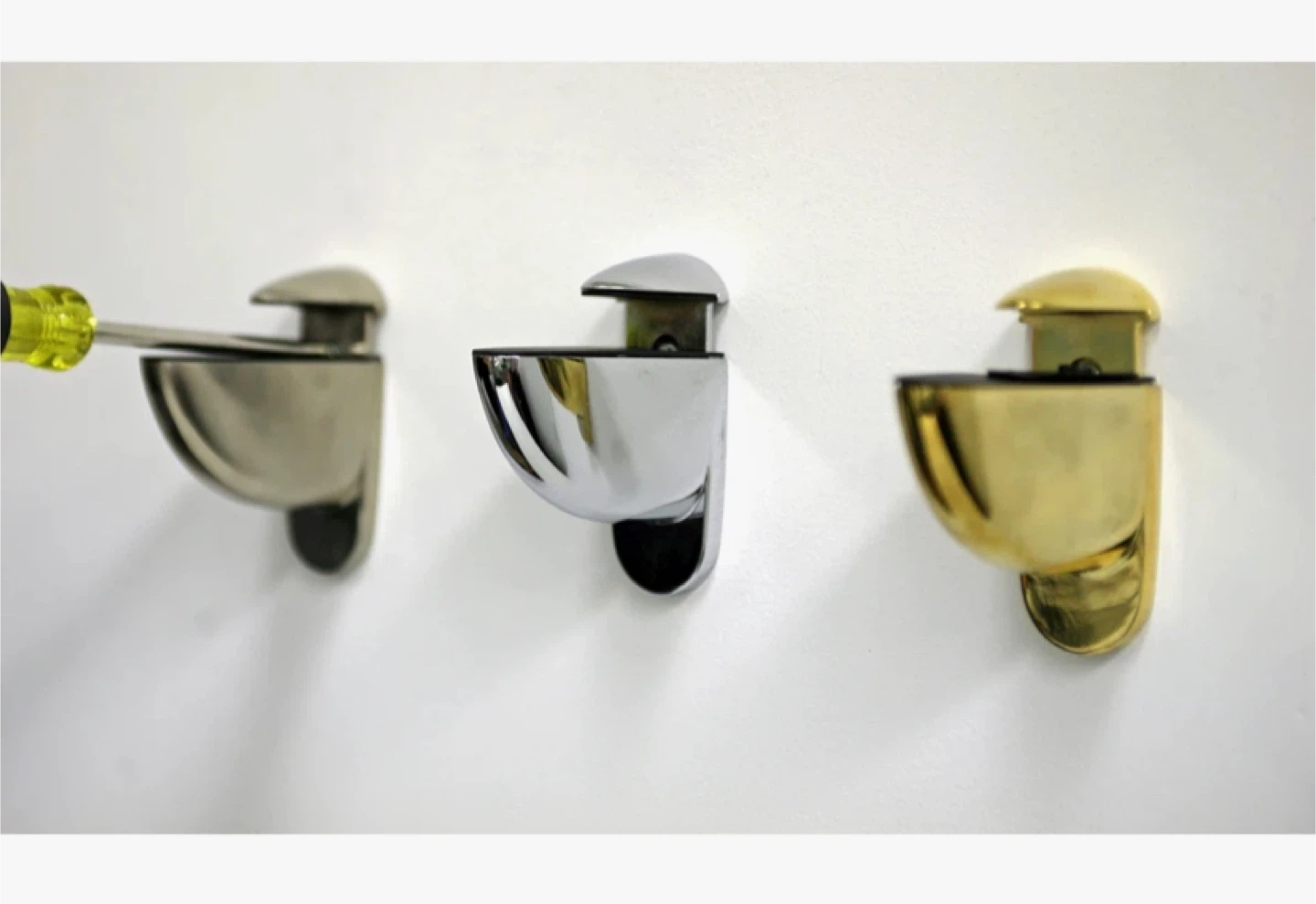 Glass Shelf with Chrome Brackets - photo 2
