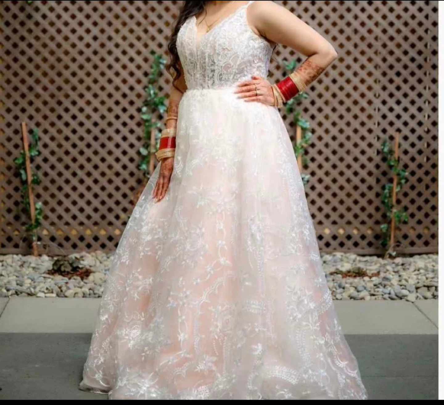 White Lace Evening Gown