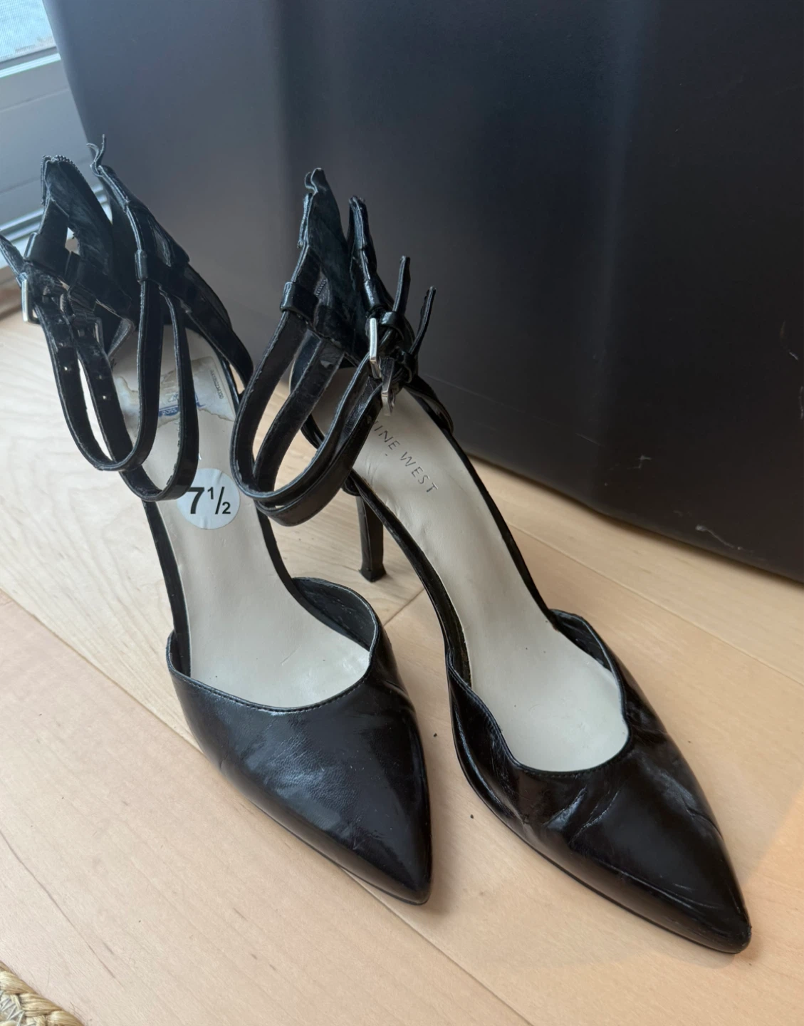 Nine West Black Strappy Heels - Size 7 1/2