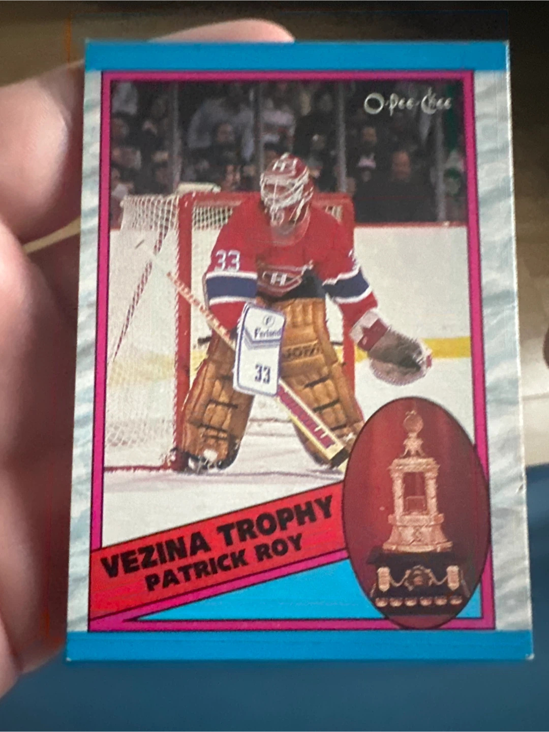 1989 O-Pee-Chee Patrick Roy Vezina Trophy Hockey Card