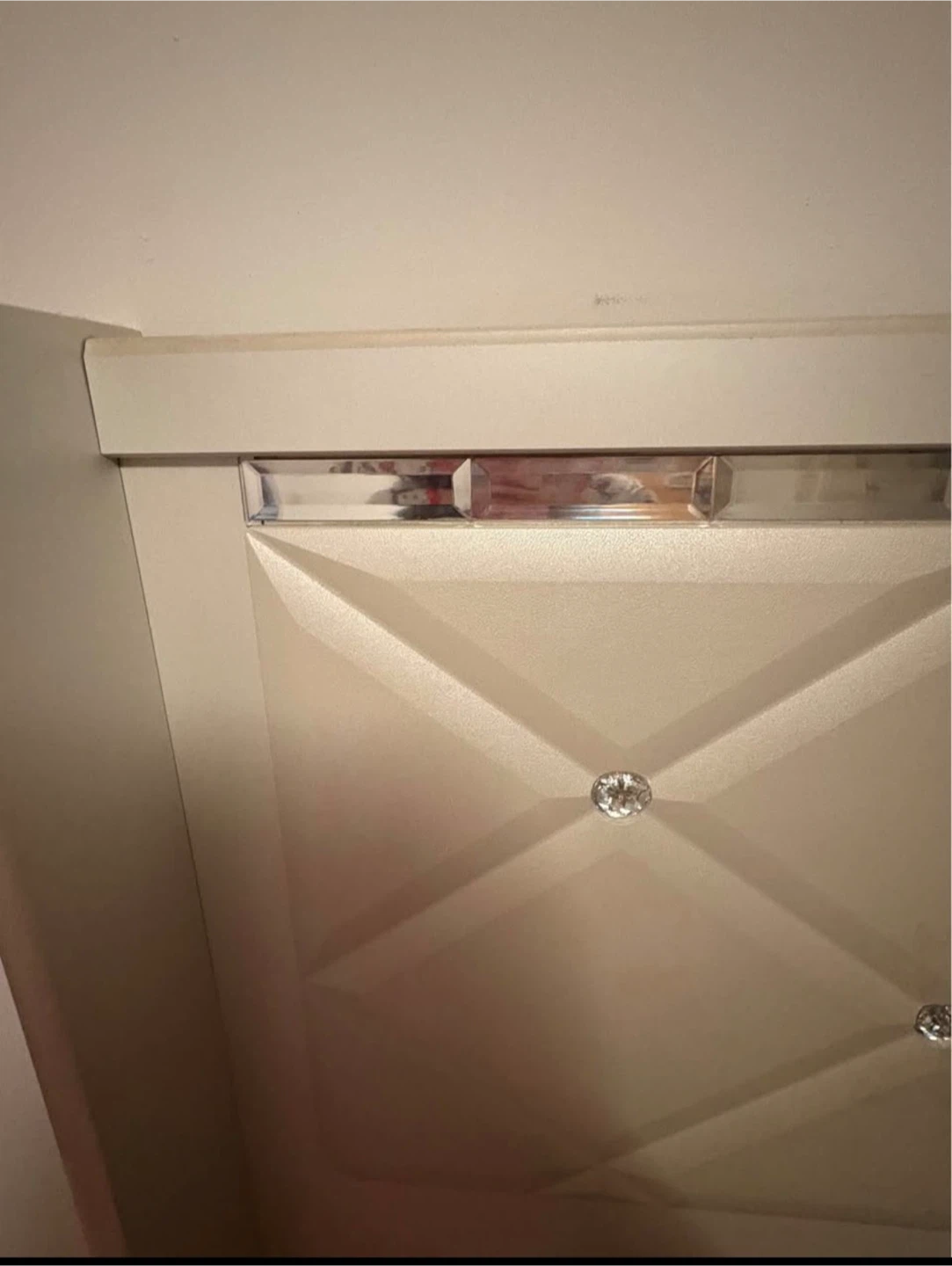 White Headboard with Crystal Accents - photo 4