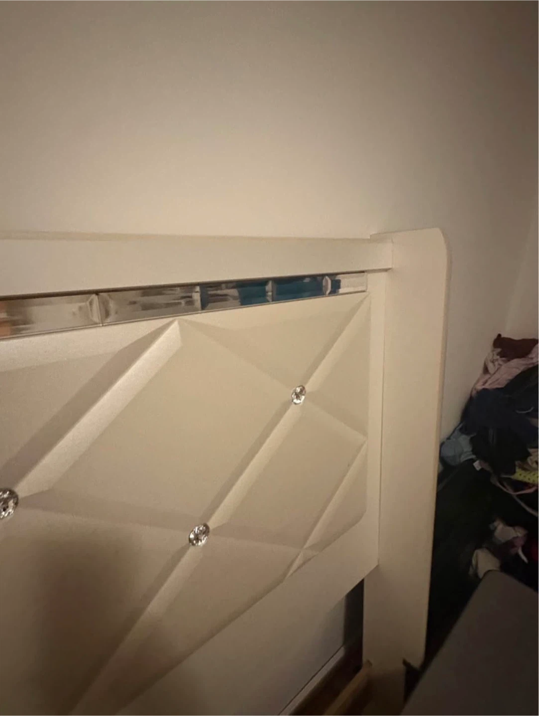 White Headboard with Crystal Accents - photo 3