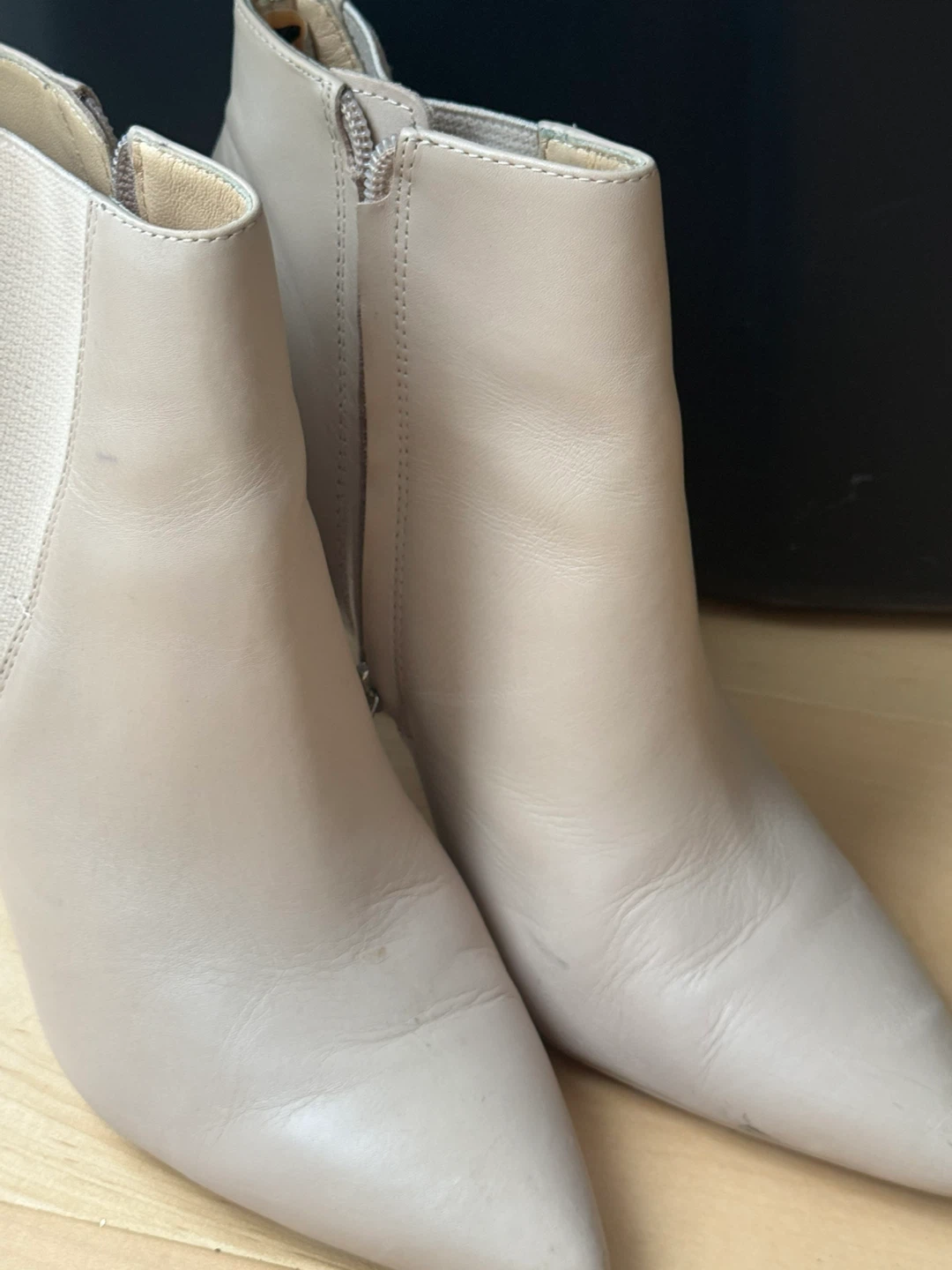 Nine West Women's Beige Leather Ankle Boots Size 7 - photo 2