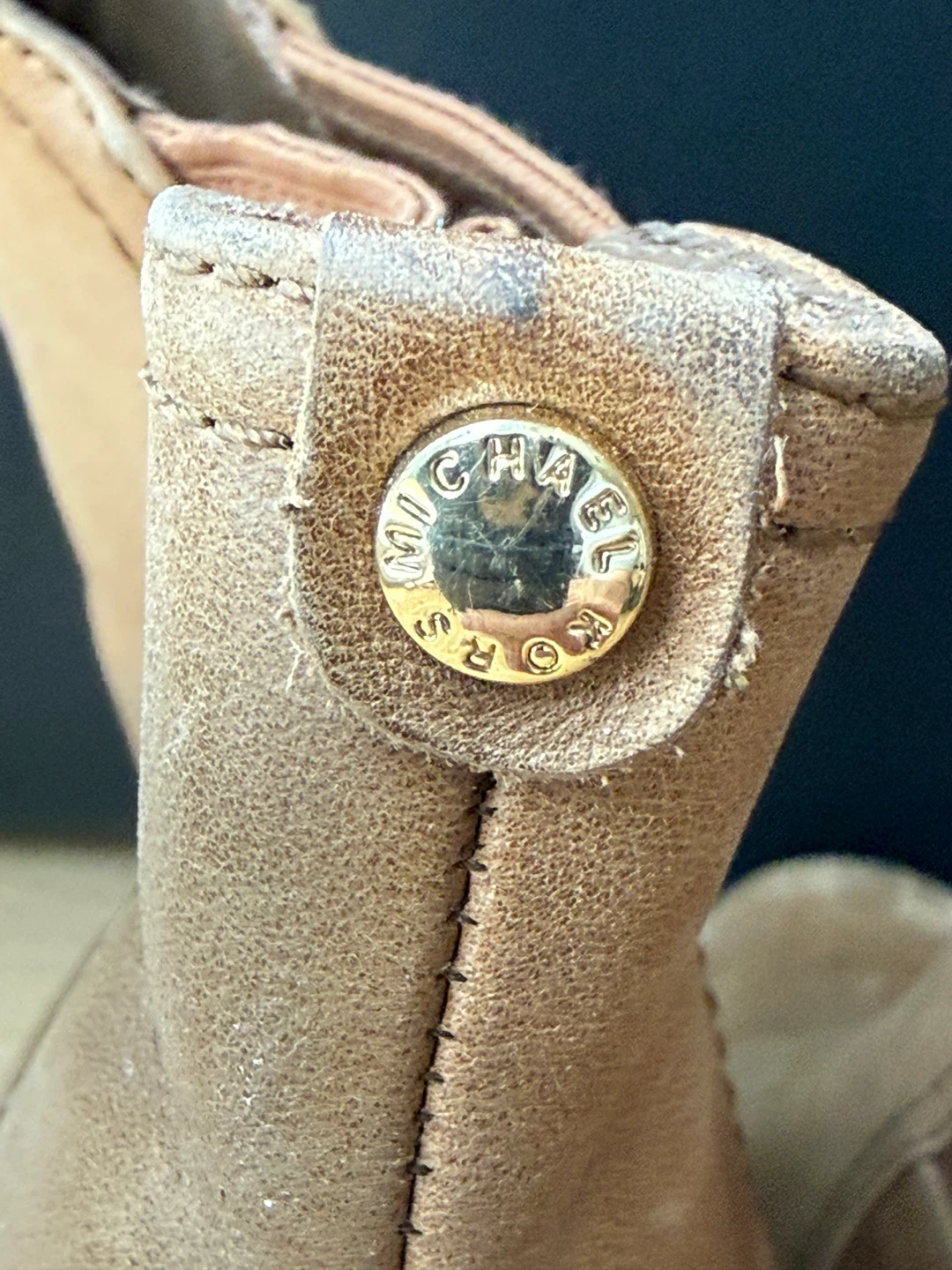 Michael Kors Women's Tan Leather Wedge Ankle Boots - photo 4