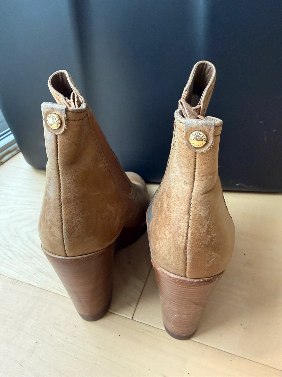 Michael Kors Women's Tan Leather Wedge Ankle Boots - photo 3