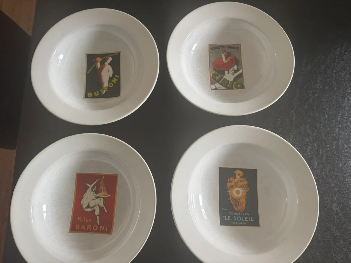 Pottery Barn Vintage Posters Set of 4 Plates and 4 Bowls - photo 2