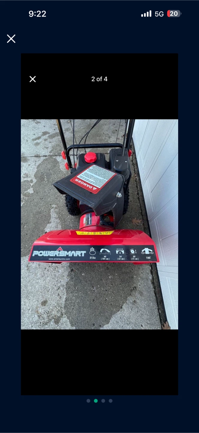 PowerSmart 24 inch Two-Stage Electric Start Snow Blower - photo 2