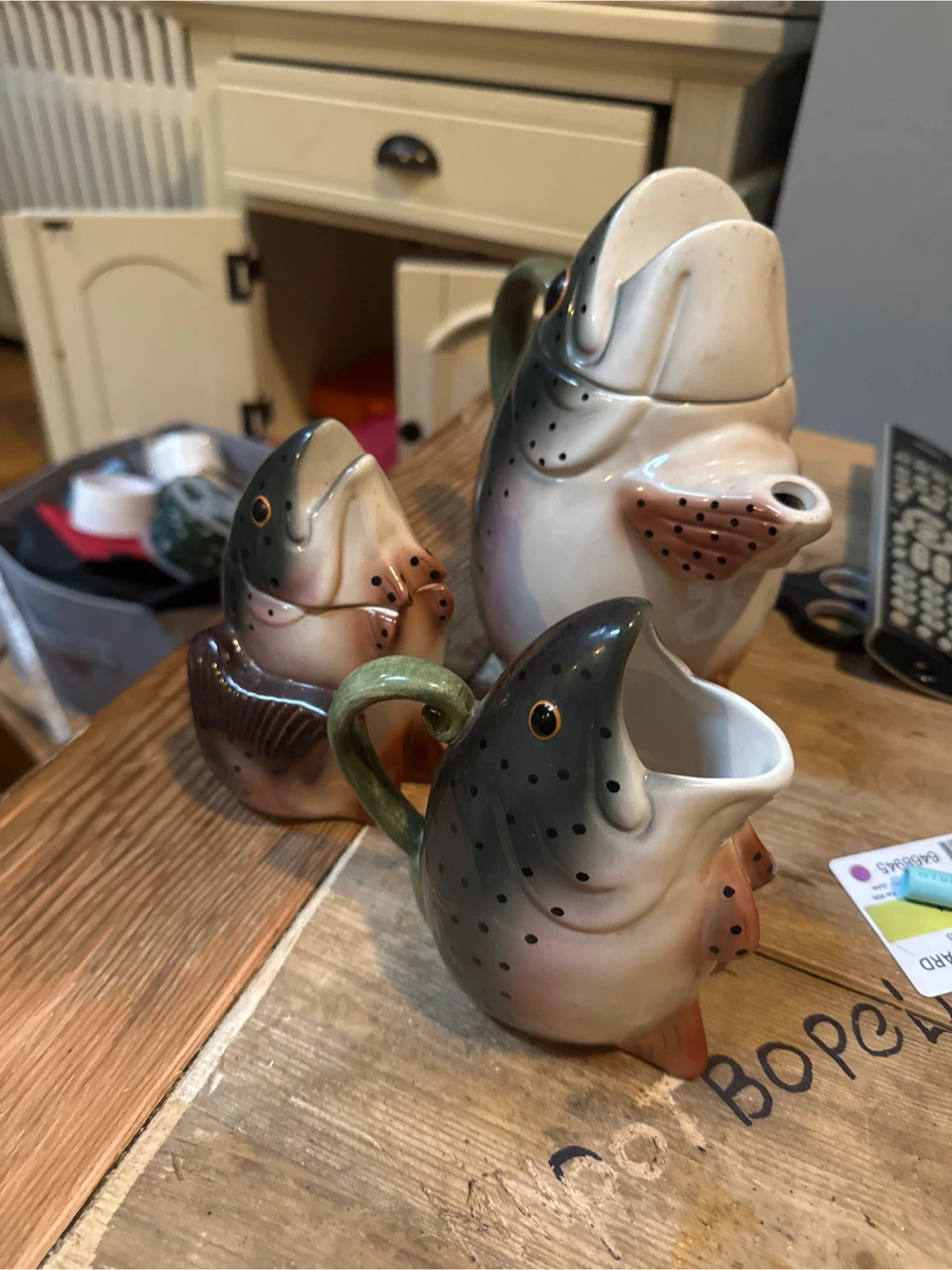 Ceramic Fish Pitcher Set