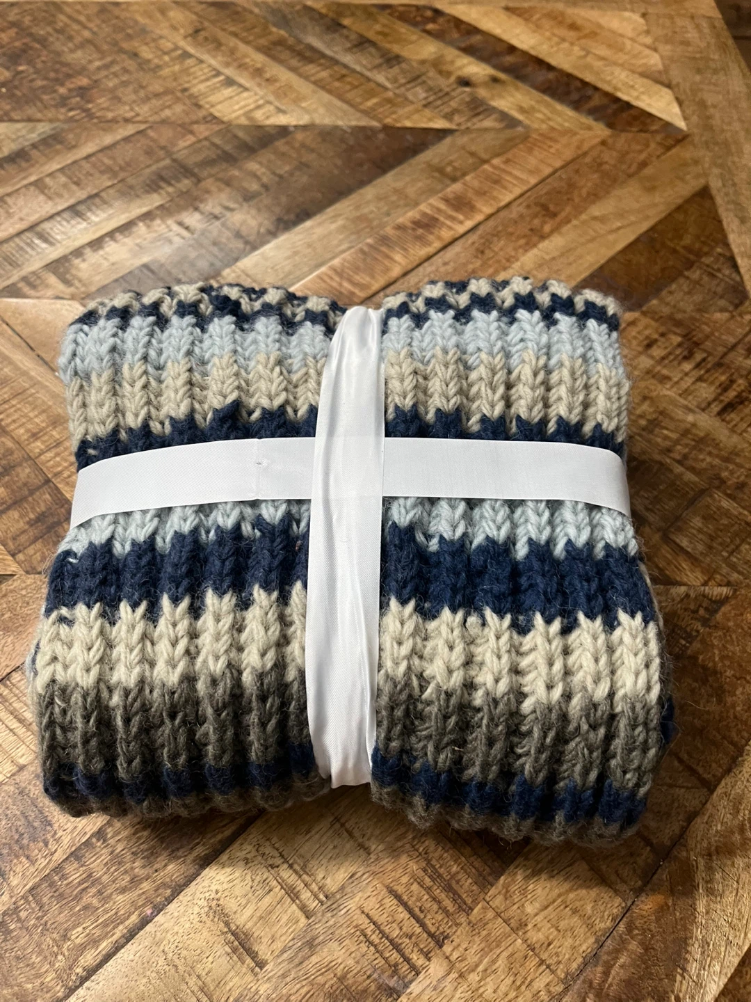🥕Striped Knit Scarf with Tassels - photo 4