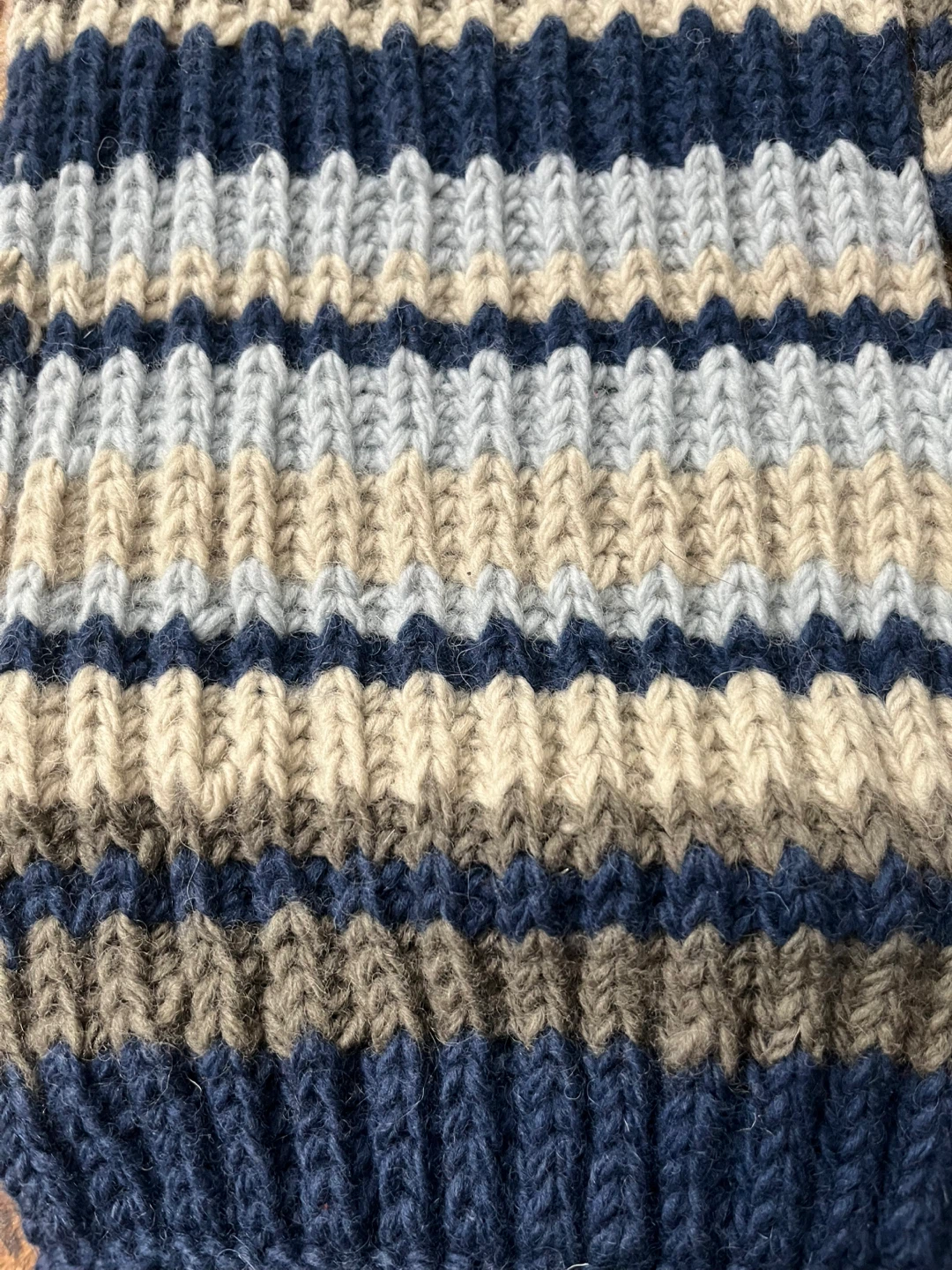 🥕Striped Knit Scarf with Tassels - photo 3