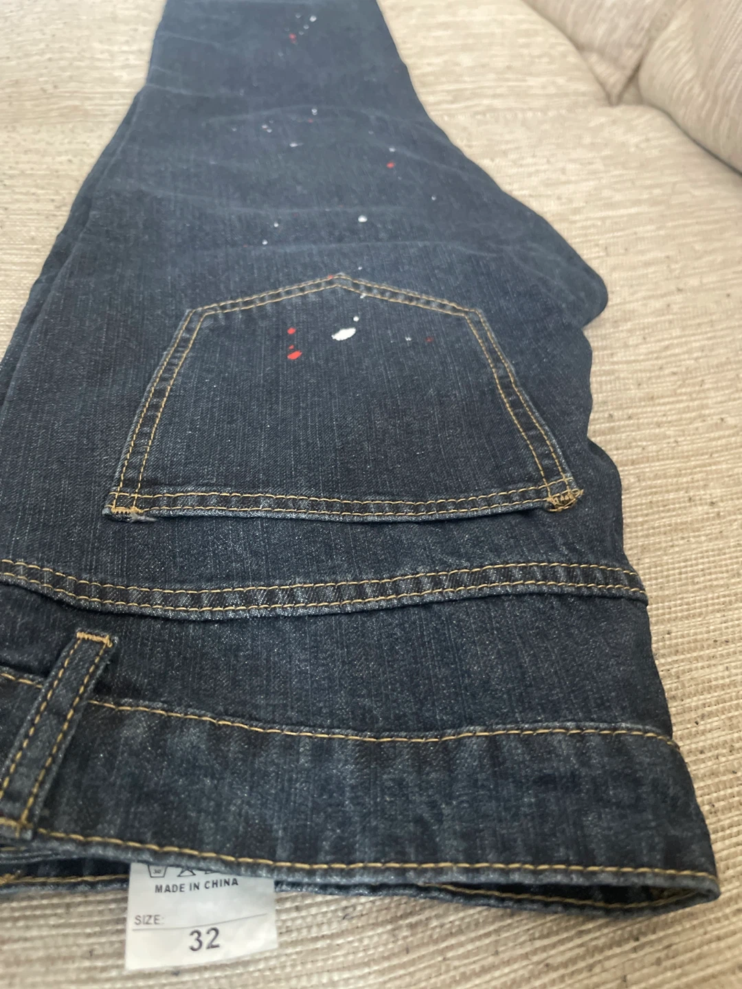 Men's Distressed Denim Jeans Size 32 - photo 3