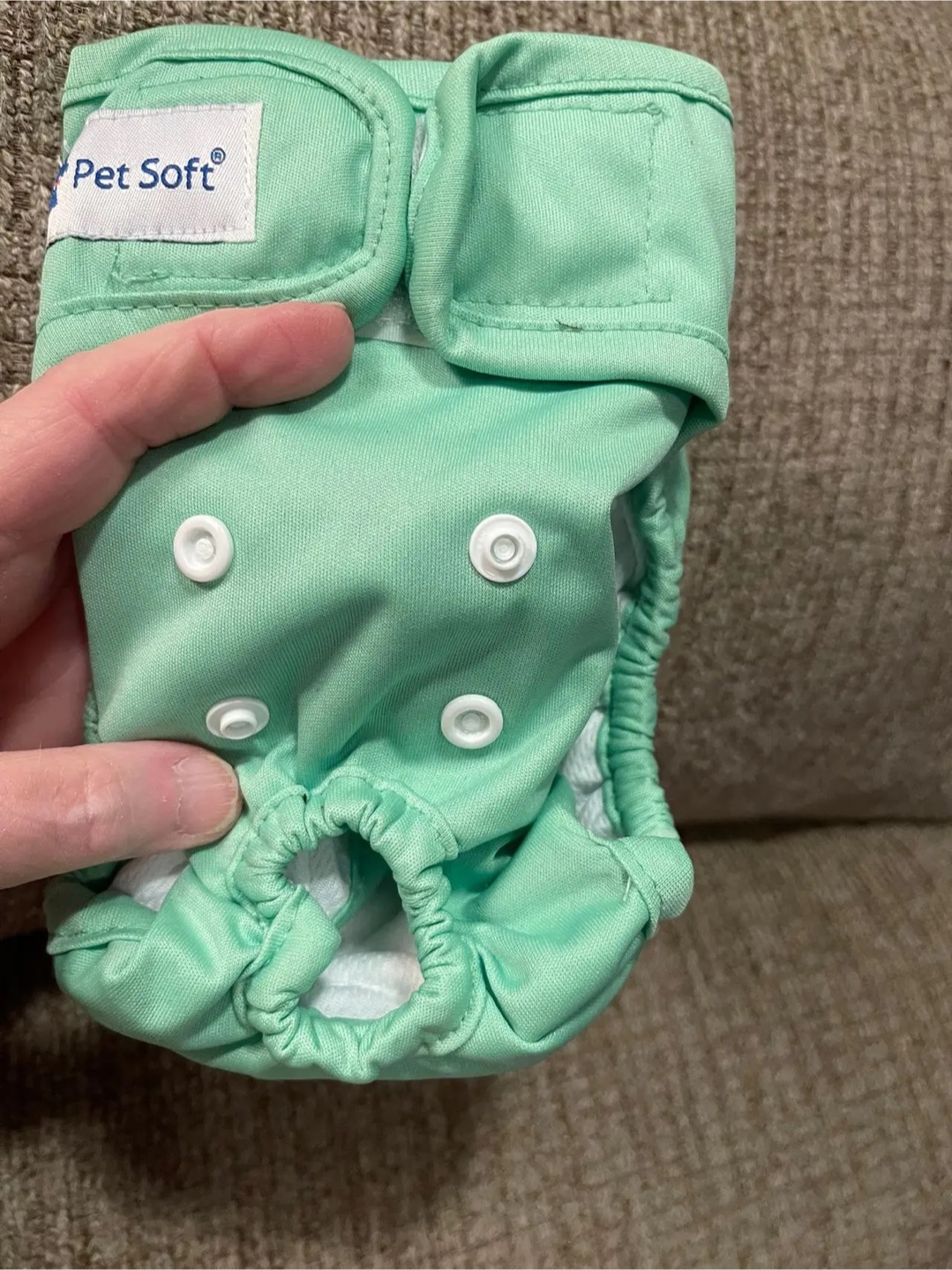 Pet Soft Reusable Dog Diaper - Size S - Mint Green - photo 2