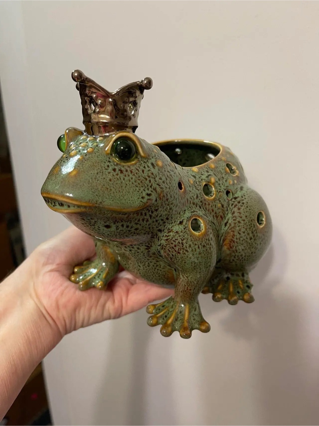 Ceramic Frog Prince Planter Pot