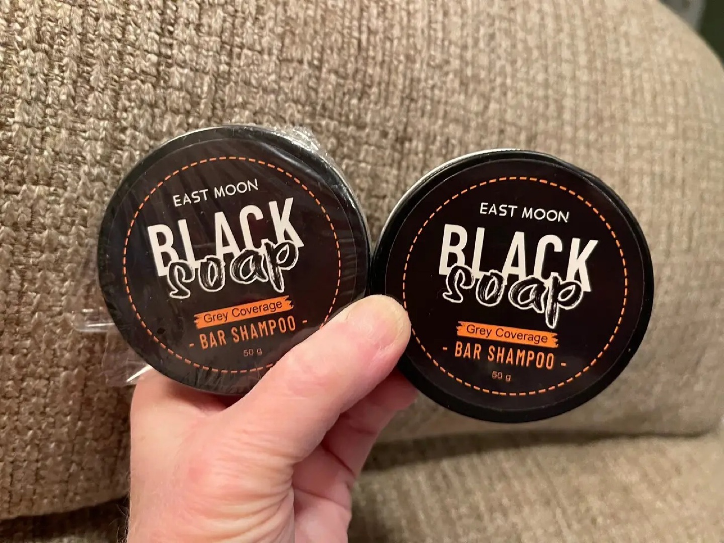 East Moon Black Soap Bar Shampoo - Grey Coverage (2 x 50g)
