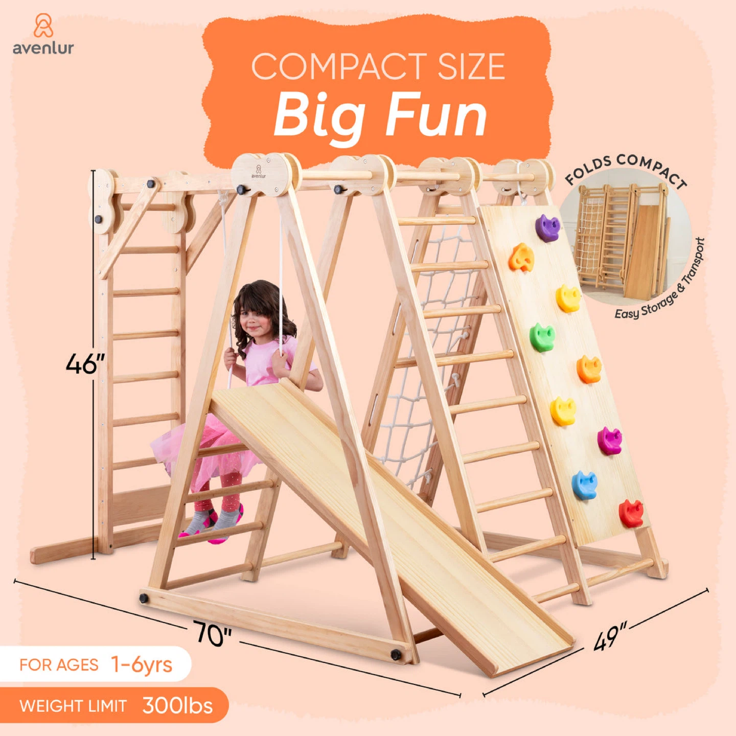 Avenlur 7-in-1 Solid Wood Indoor Playset Foldable - photo 2
