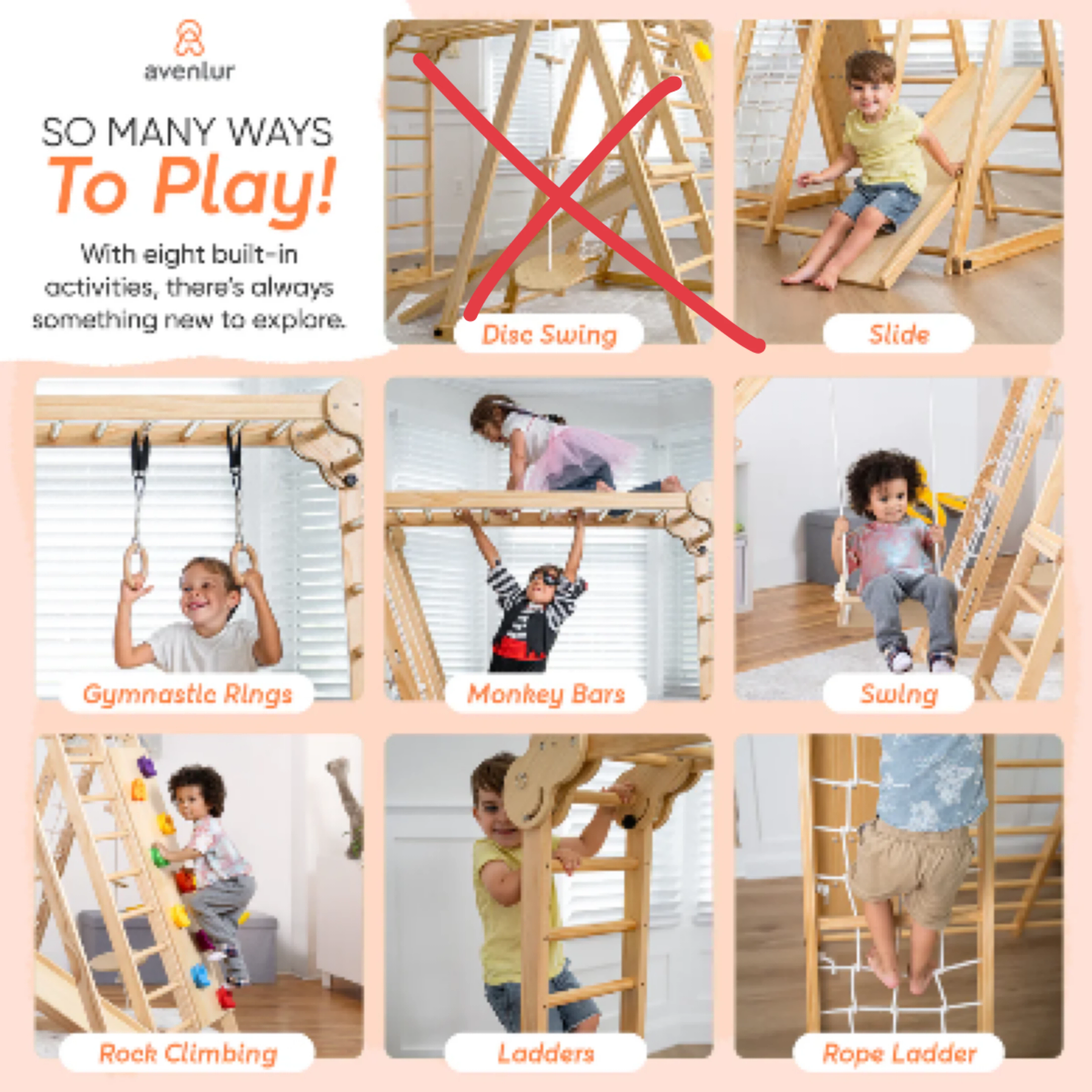 Avenlur 7-in-1 Solid Wood Indoor Playset Foldable - photo 3