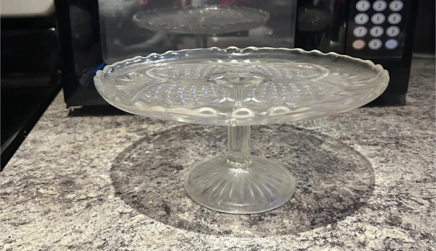Vintage Clear Glass Cake Stand