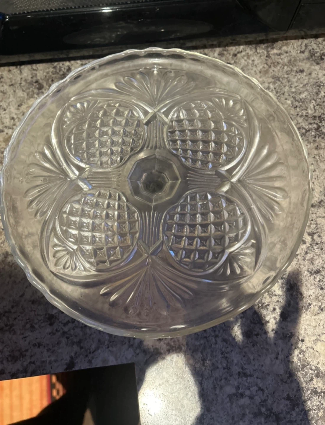 Vintage Clear Glass Cake Stand - photo 2